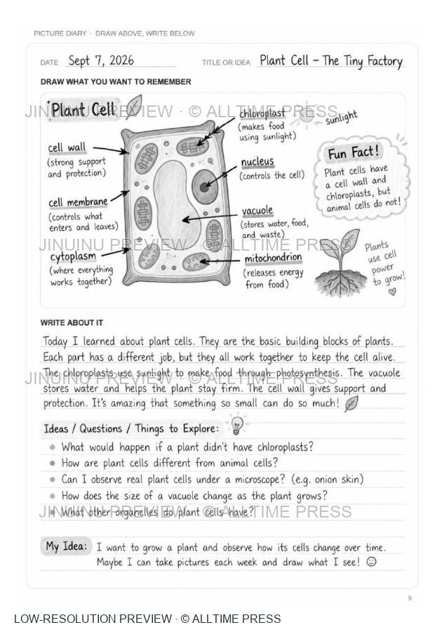 Both 110-page editions: completed plant-cell example