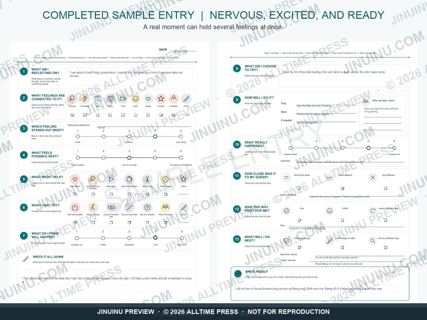 Completed sample entry