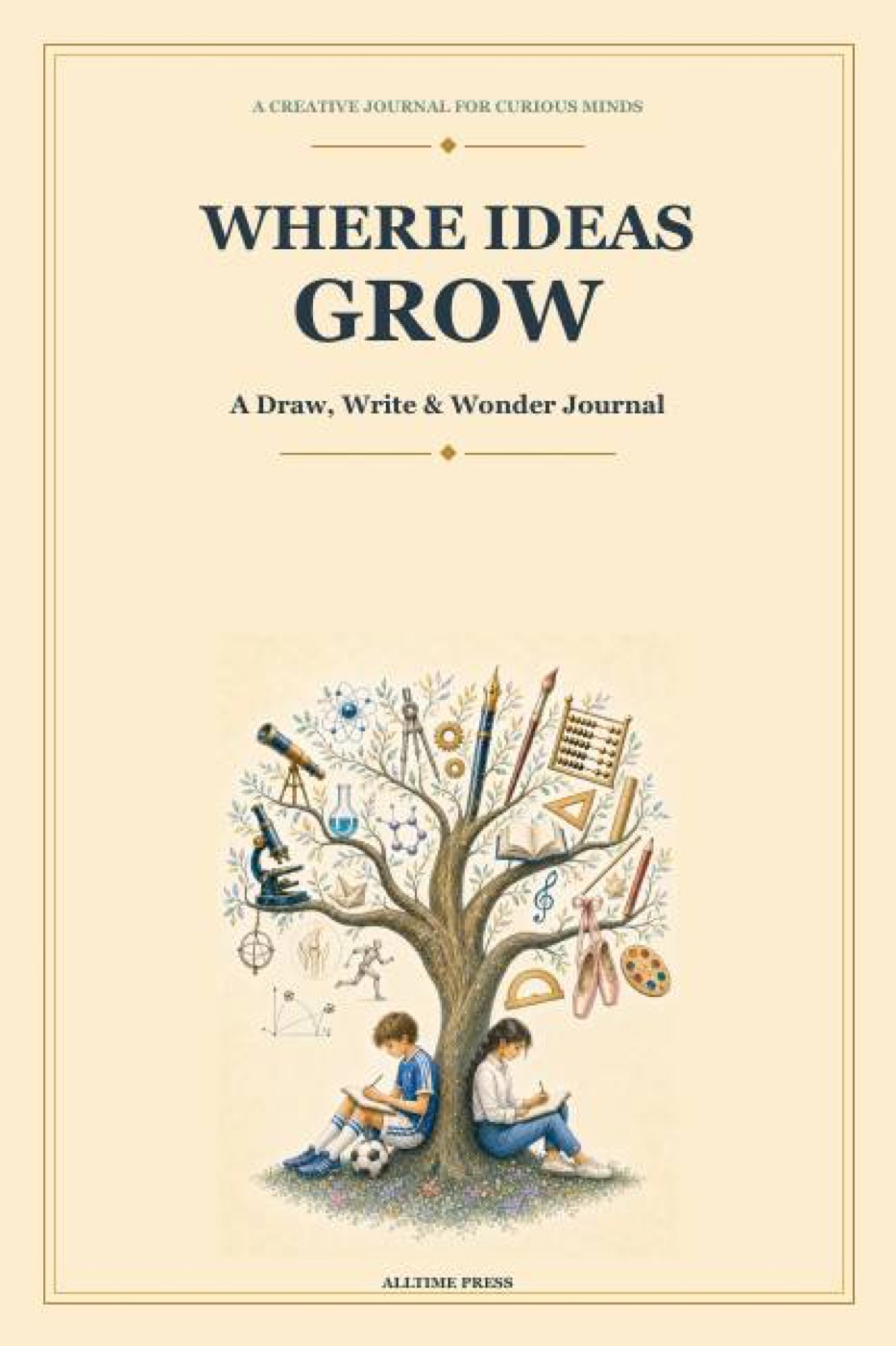 Where Ideas Grow cover with two children beneath a creative idea tree
