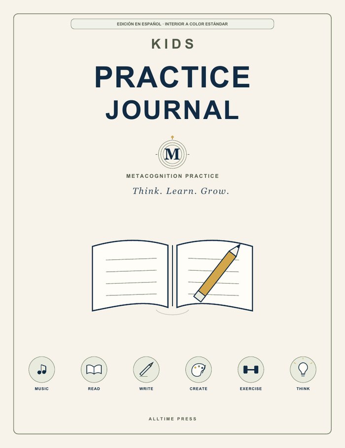 Kids Practice Journal, Spanish · Standard-color interior cover