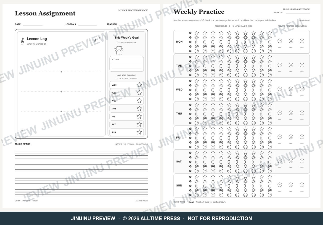 Approved update: facing Lesson Log and Weekly Practice pages