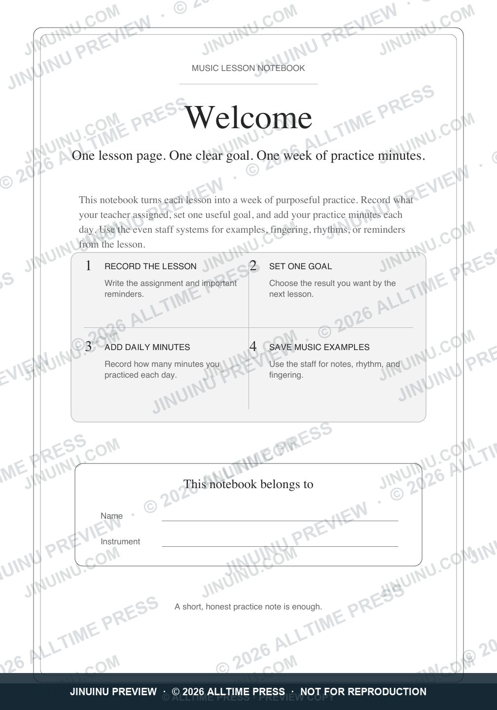 Full welcome and ownership page